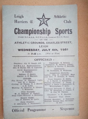 Leigh - Leigh Harriers & Athletics Club : Image credit Dale Coan	 personal collection